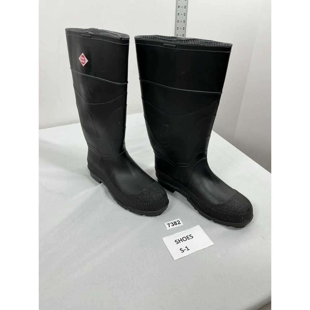 Mens Excellent Condition Red Ball Pull On Tall Rain boots Size 9 Black